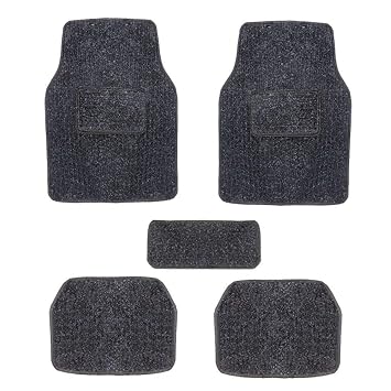 Semaphore Front/Rear 5 -Piece Full Set Ridged Heavy Duty Carpet Floor Mat (Black) with 1 Piece of Car Dashboard Non Slip, Anti Slip, Anti Skid Mat for Maruti Ciaz
