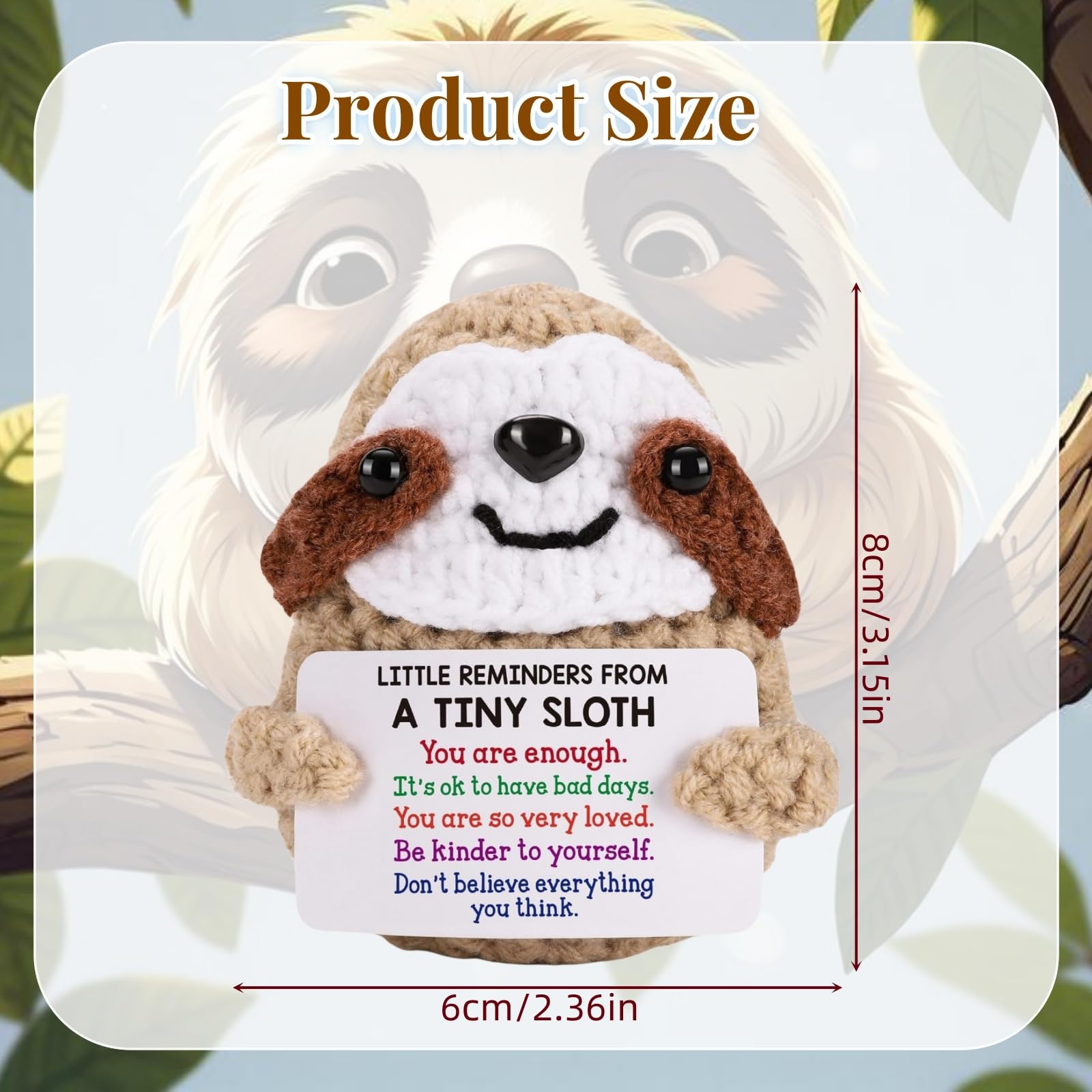 Yiqicomle Positive Crochet Sloth - Image 2