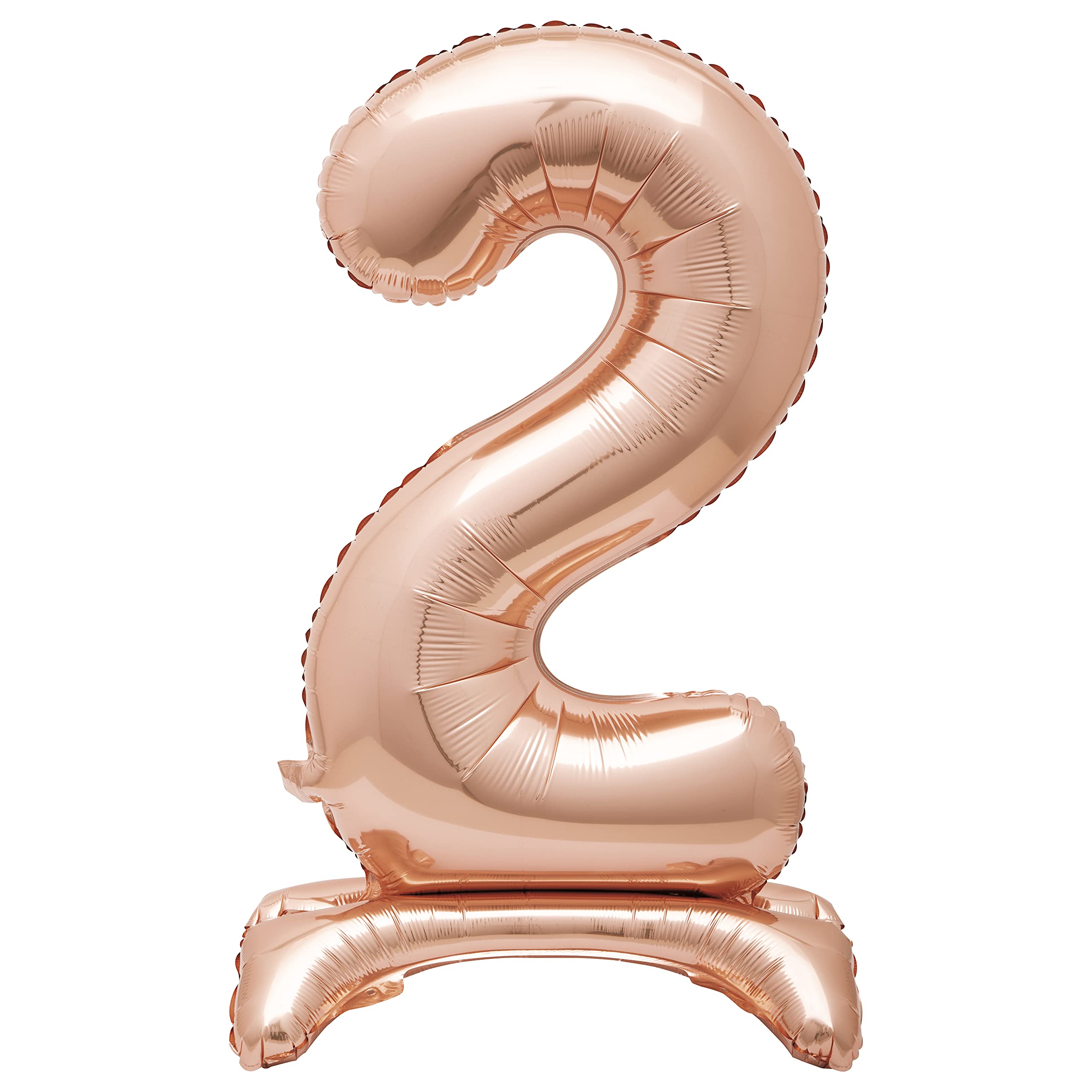 2 - Shaped Rose Gold Foil Balloon (76cm) - Stunning Free-Standing Party Decor - Perfect for Memorable Milestone Events - 1 Pc