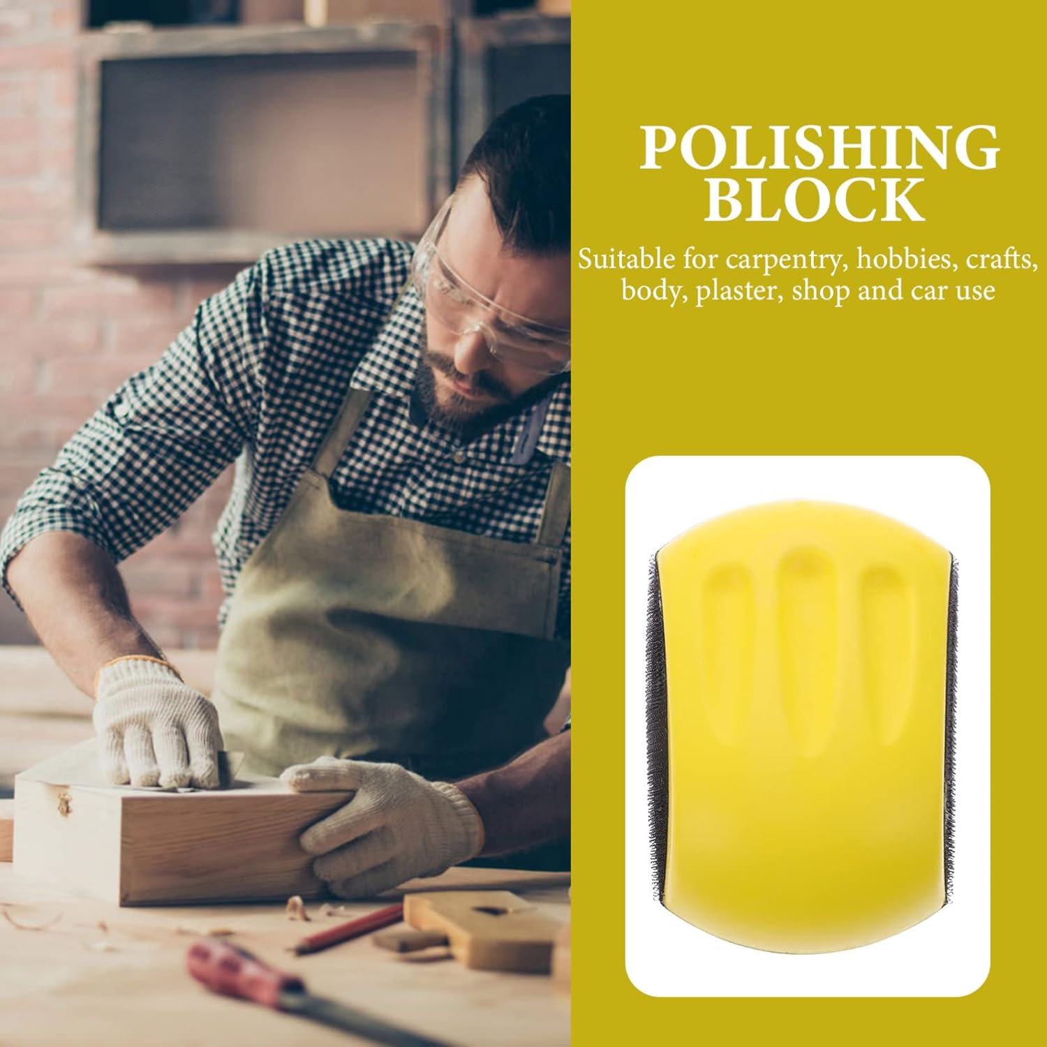 TEHAUX Manual Sander Block Mouse-shaped Sanding Pad for Comfortable Grip and Easy Polishing Material for Automotive and Projects
