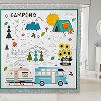 Vista 39 de Cortina de ducha de calavera de toro, cortina de baño rústica retro con estampado de piel de vaca occidental, diseño de herradura, girasoles