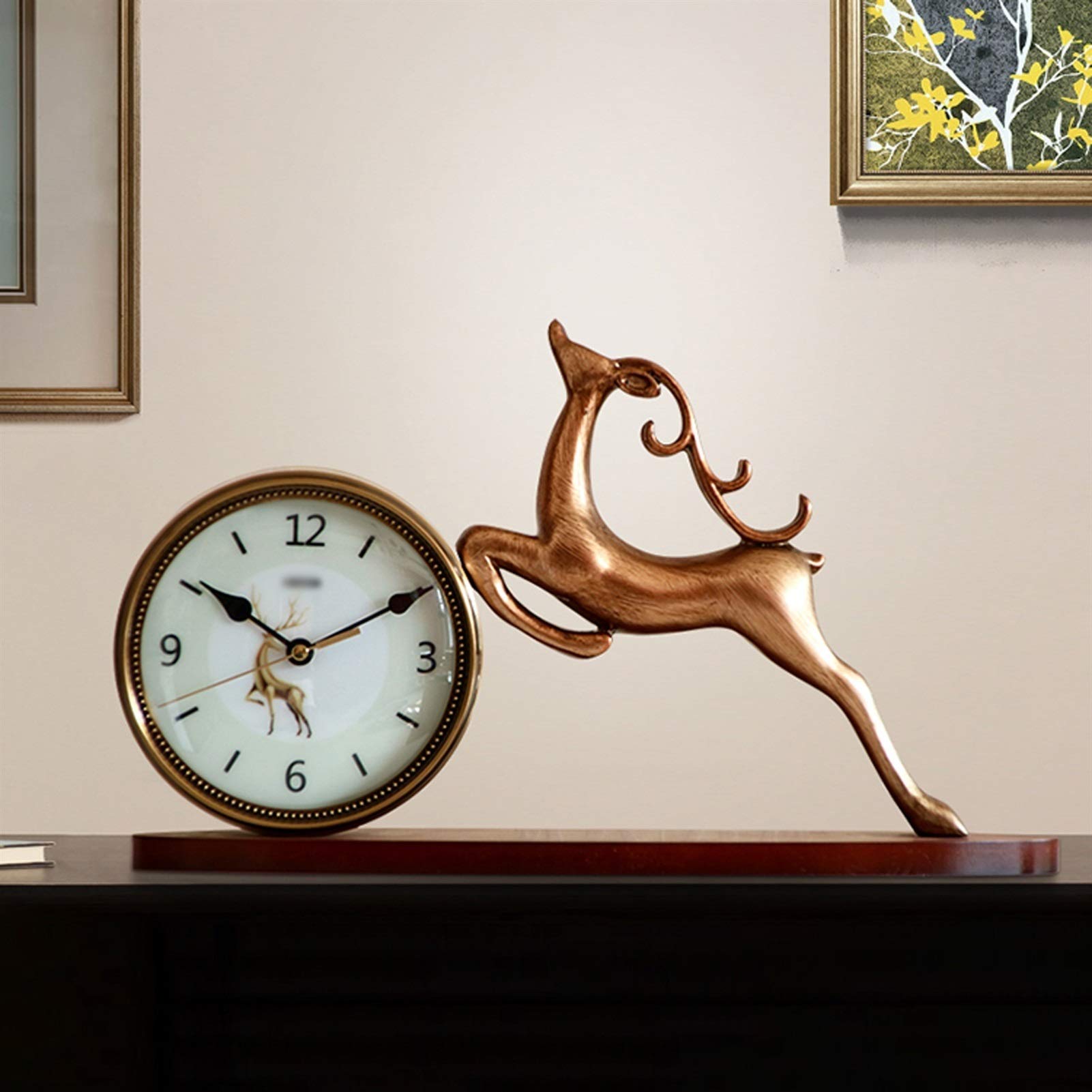Creative Resin Stół Zegar Strona główna Salon Stalowy Ornament Zasilany Bateryjnie Silent Desk Dobry wybór dla prezentów