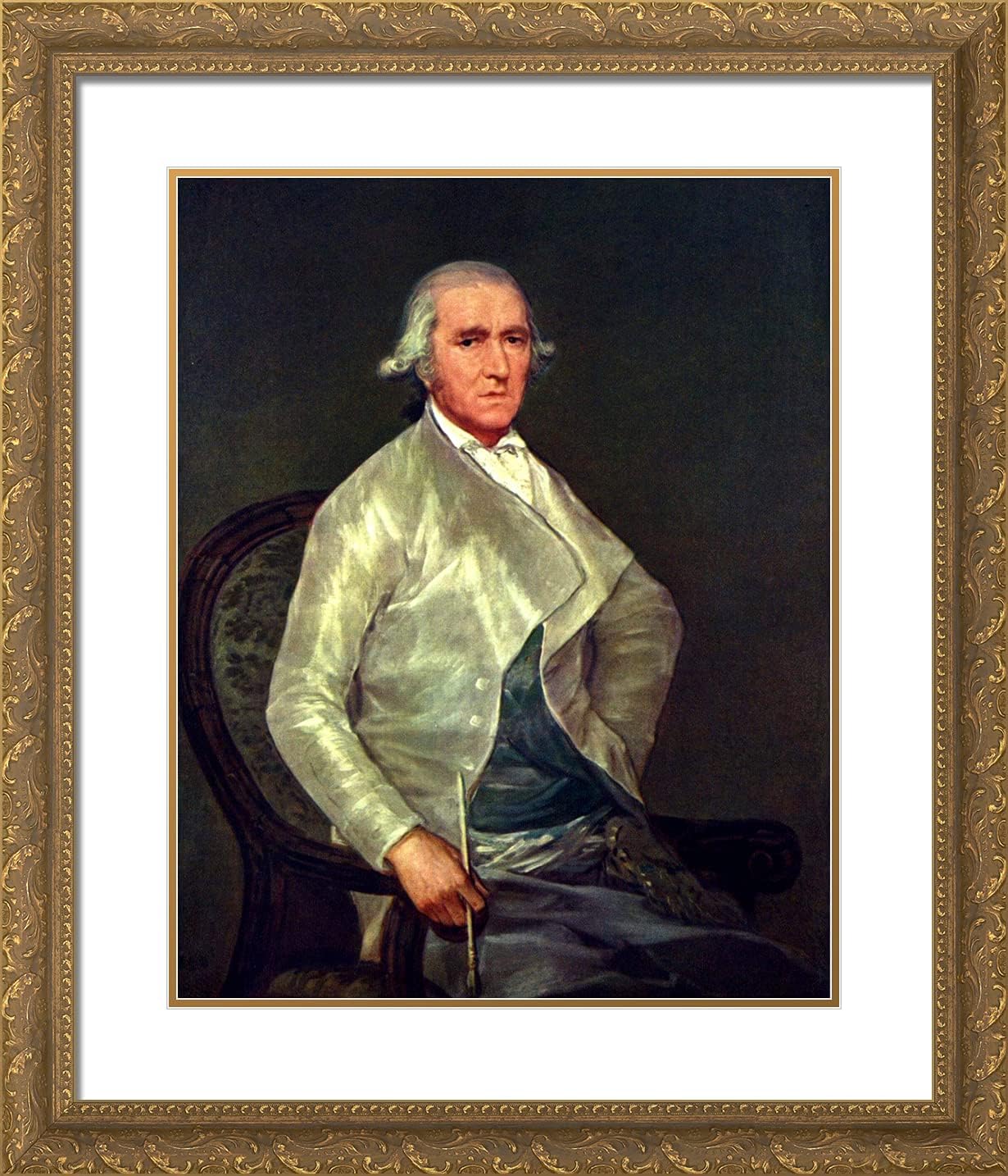 ArtDirect Goya, Francisco 20x23 Black Ornate Framed Art Print with Double Matting Titled: Francisco Bayeu