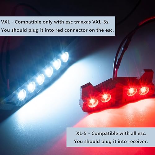 Miniatura 3 de MORLORDY RC delantera y trasera LED Kits de luz trasera para 110 TRX Slash VXL XL-5 actualizaciones 4x4 2WD camión