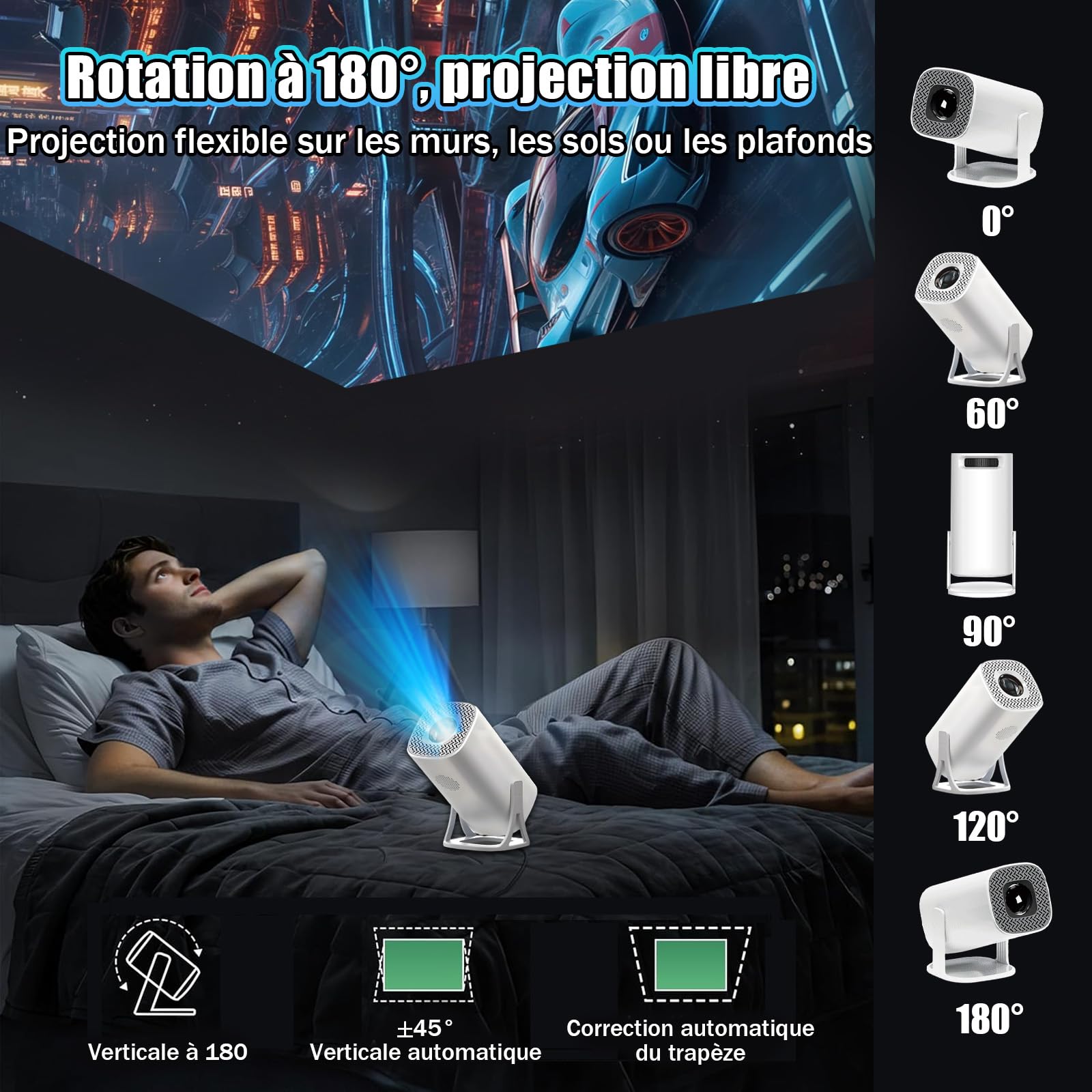 S40 Max Videoprojecteur Projecteur Video 36000+ Jeux 14 Émulateurs,Projecteur Intelligents Android 11 avec manettes sans Fil,Auto Keystone,WiFi 2,4G+5G & BT,Retroprojecteur pour Home Cinéma/Jeux