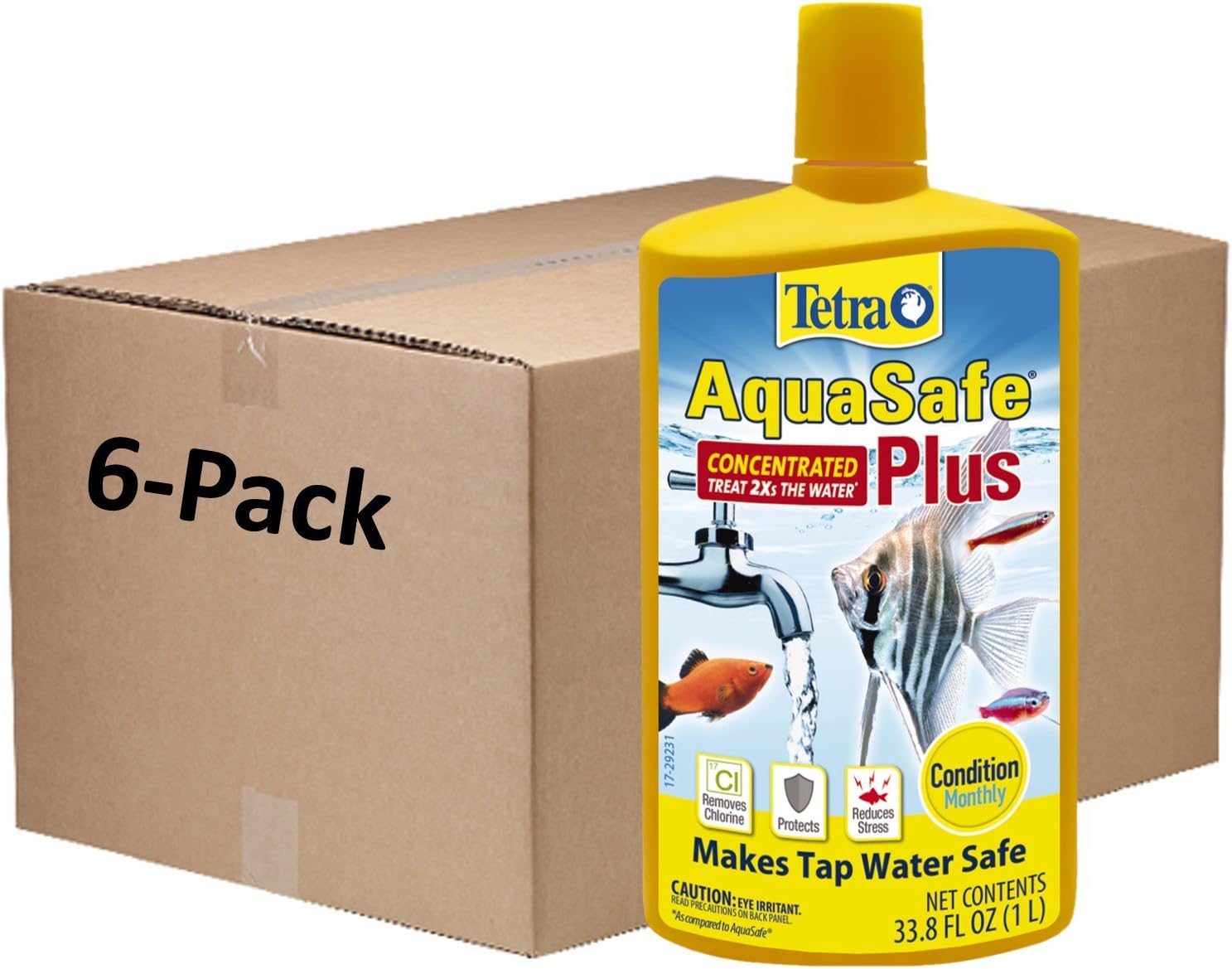 Tetra 16163 202.8 oz AquaSafe Plus Water Conditioner (1 CASE of 6-33.8 OZ Bottles)