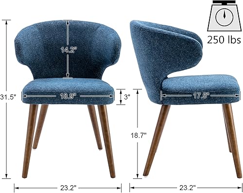 Miniatura 2 de VESCASA Sillas de comedor de terciopelo con patas de metal dorado, sillas laterales modernas tapizadas con respaldo curvado para comedorsala de