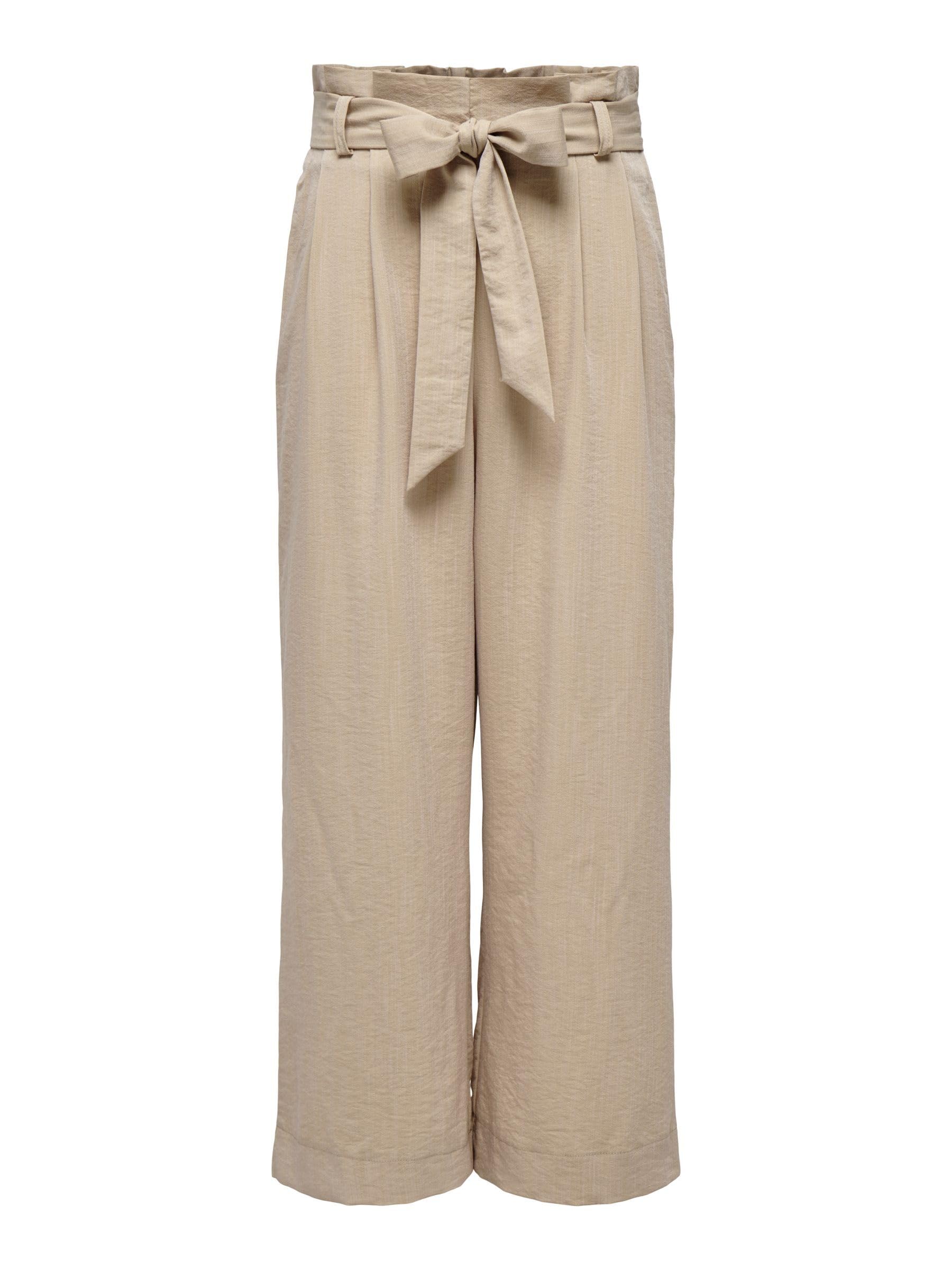 ONLY Onlmarsa Solid Paperbag WVN Noos Pantalon en Tissu pour Femme, Safari/​détail : mélangé, L