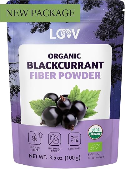 Poudre de cassis bio sauvages de LOOV (marc), 100 g, riche en vitamine C, faite de peaux et de pépins de baies uniquement, aucun sucre ajouté, cultivés dans les régions nordiques d’Europe
