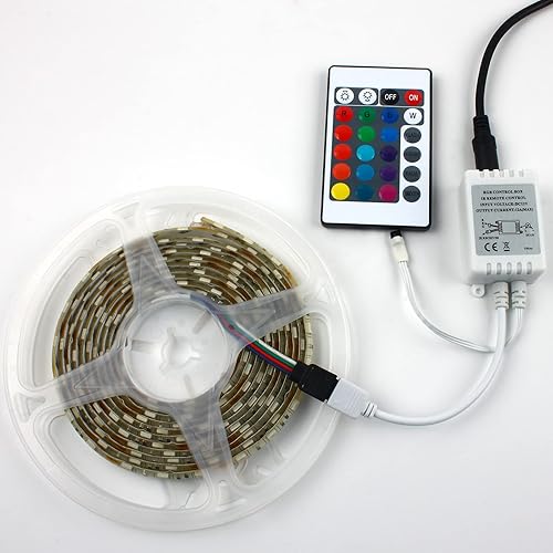 Vista 32 de RGBZONE Controlador LED RGB de 4 pines, controlador LED de bajo voltaje de 2 puertos, control remoto inalámbrico IR de 44 teclas, luces de tira LED