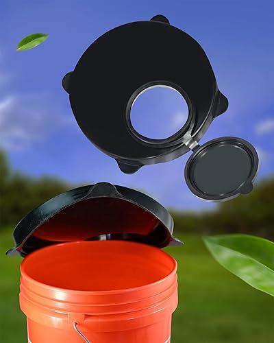 Miniatura 7 de Skywin Tapa de almacenamiento con boquilla fácil de verter para cubo, paquete de 3 contenedores de almacenamiento de pellets de madera con tapa de