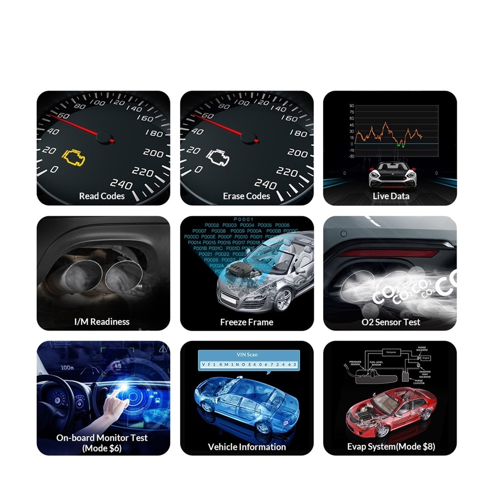 X431 CR3008 Strumento diagnostico OBD2 for auto ARM Scanner DTC Ricerca Controllo motore Test batteria