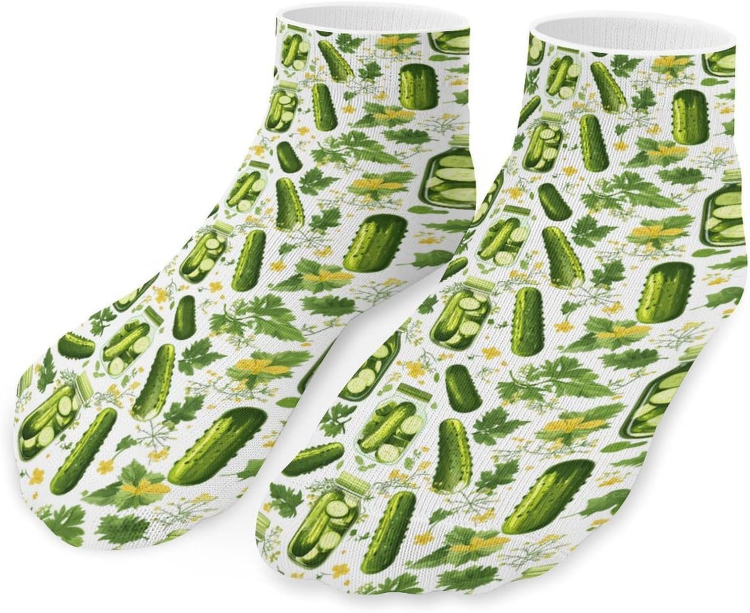 Pickle Jars And Pickle Cucumber 5 Pairs Low Cut Ankle Socks Casual Liner Sock No Show Invisible Socks for Men Women