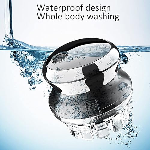 Miniatura 8 de Afeitadora de cabeza eléctrica cabezal de hoja voladora de 360 cabezal eléctrico impermeable para hombre cabeza calva seca y húmeda 1969ft de tiempo