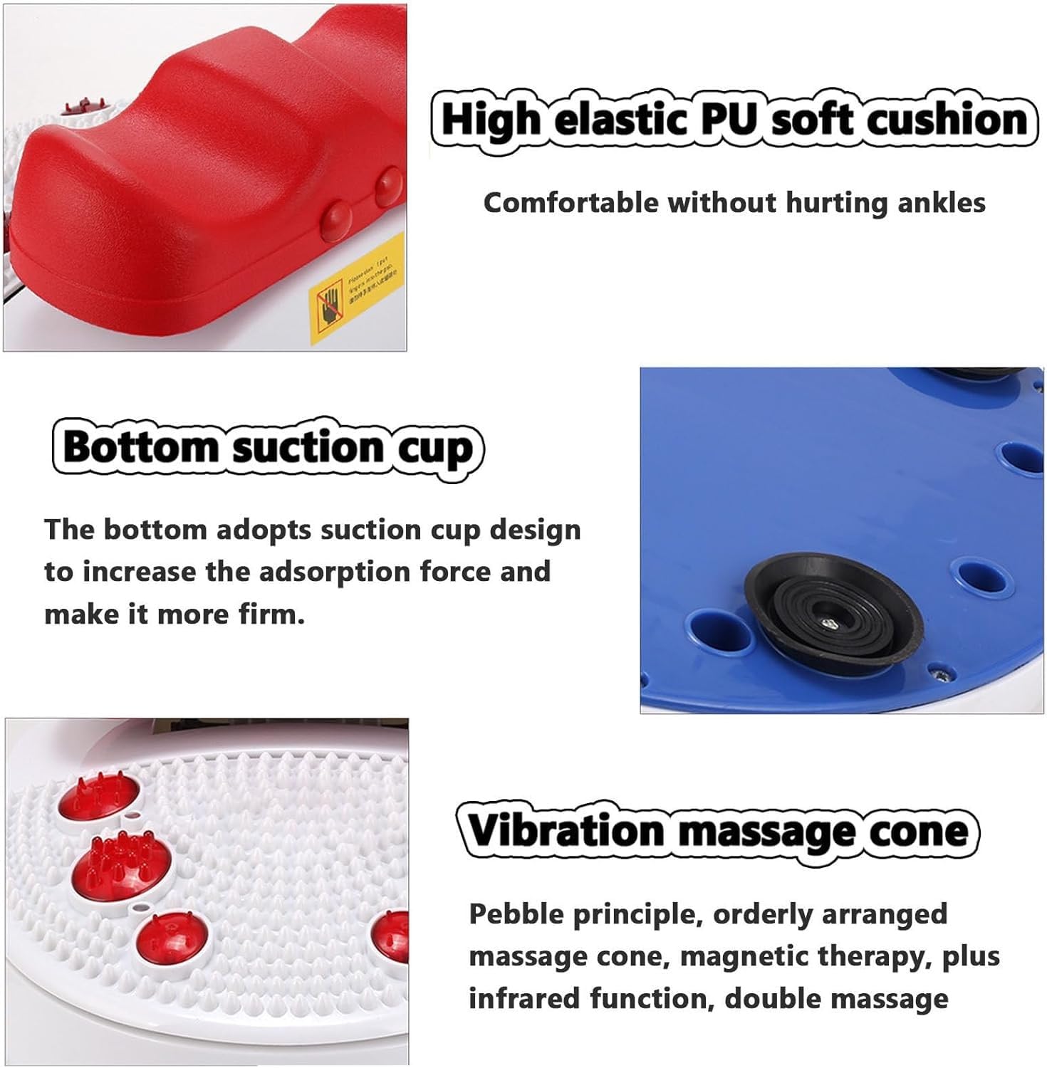 Smart Swing Foot Massager Machine, Fitness Blood Chi Machine ze sterowaniem drutowym, pasywny przyrząd do ćwiczeń aerobowych do Vitality Swing Shaking, wygodny wyściełany masażer do stóp(Black 2)