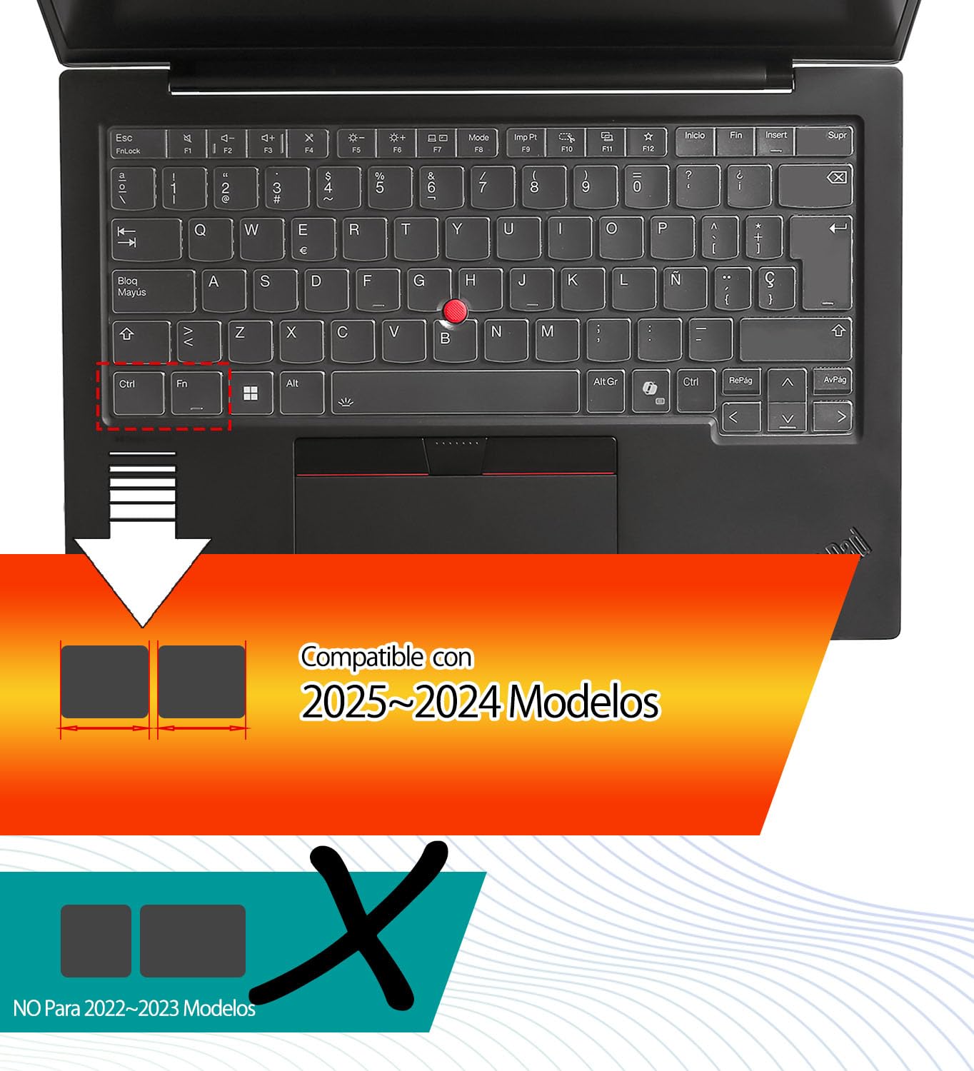Funda protectora para teclado ThinkPad T14 Gen 5/T14s Gen 6/T14s Gen 5/T14P Gen 2/P14s Gen 5/L14 Gen 5, versión 2024~2025 Lenovo de 14 pulgadas