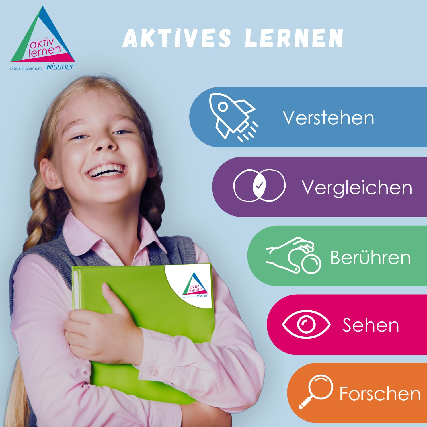 WISSNER® RE-Wood Montessori Stapelzahlen (34 Stück) – Lernspielzeug