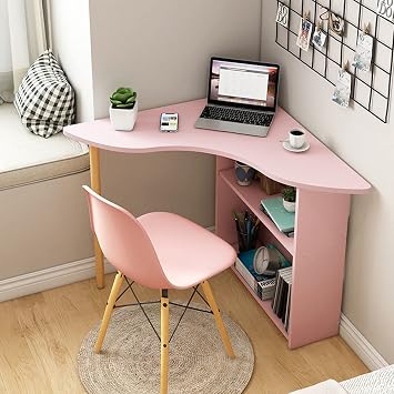 Wooden Corner Desk,Small Laptop Study Table with Storage Compartments,Triangular Computer Desk Home Office Desk for Small Spaces-C 79x79x73cm31x31x29inch