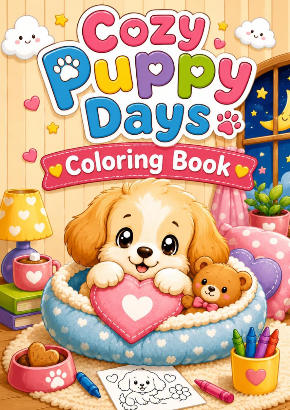 Cozy Puppy Days: Coloring Book (Cozy Coloring Book Collection)