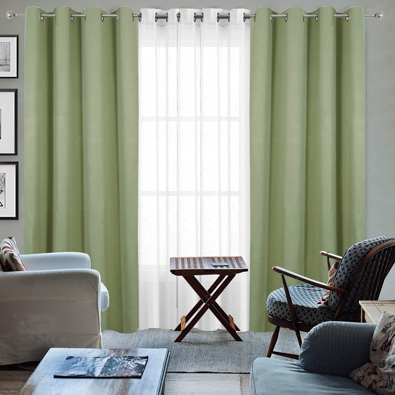 See full amazon price history chart for HOMEMONDE Blackout and Sheer Curtains 5 Feet - Window Panels for Bedroom Living Room Curtain Set of 4, (Avacoda Green, White - 60 Inches) HOMEMONDE Blackout and Sheer Curtains 5 Feet - Window Panels for Bedroom Living Room Curtain Set of 4, (Avacoda Green, White - 60 Inches) (B0B19YRQYV) Amazon Price History, Amazon Price Tracker