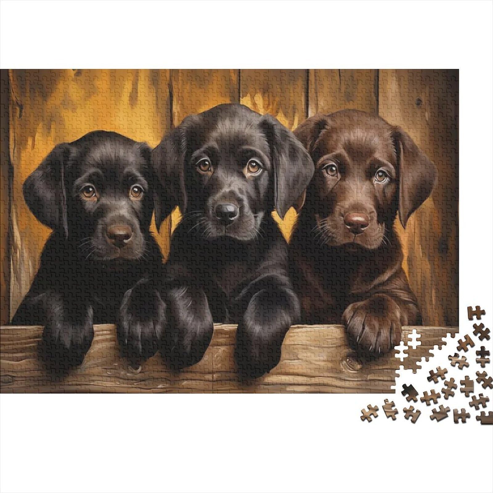 Labrador Puppies 1000 Piece Jigsaw Puzzle Paper for Adults Stress Relief