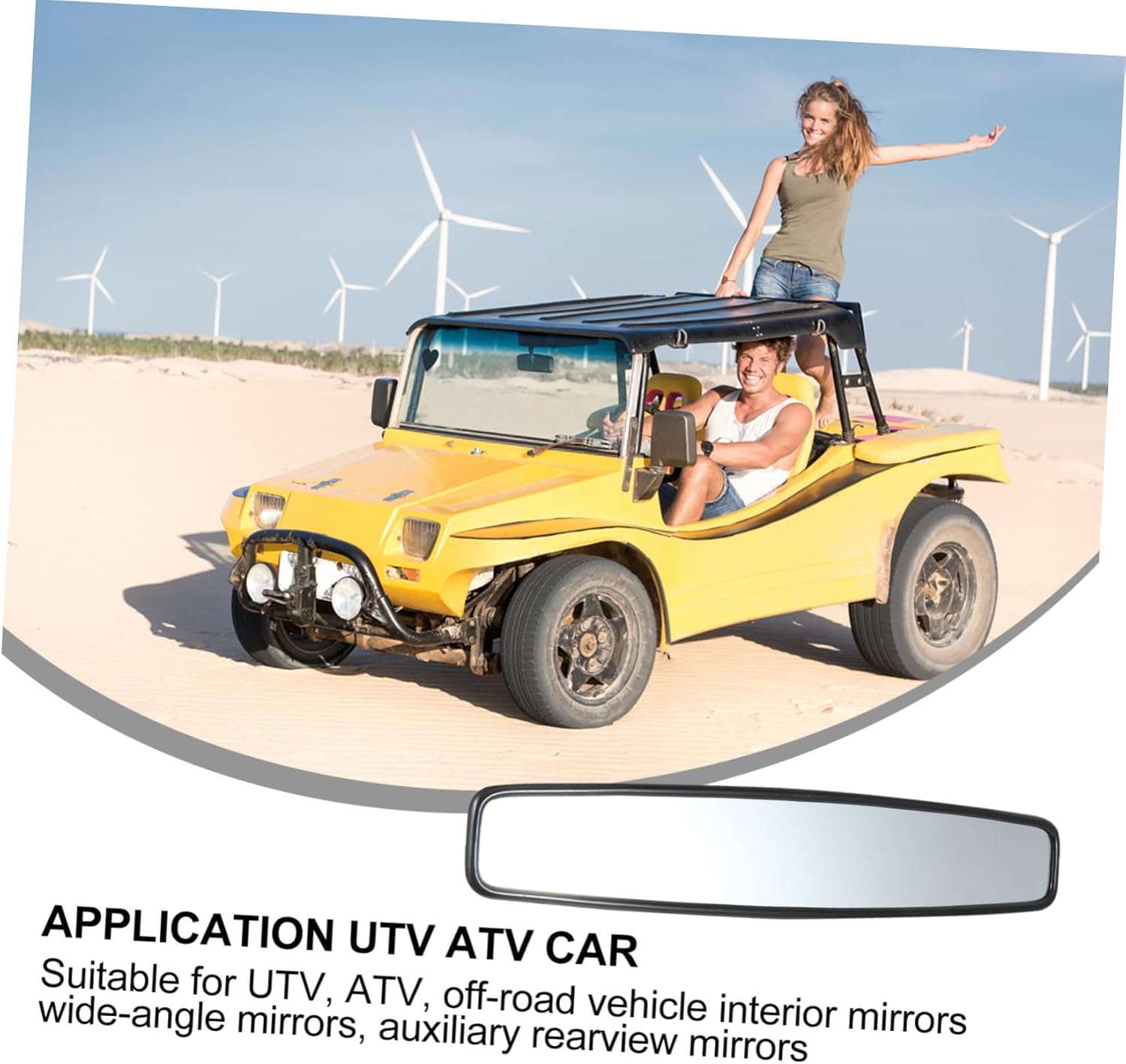 Zerodeko Car Rearview Mirror Wide Angle View Utv Atv Interior Auxiliary Reversing Mirror Enhanced Safety for All Vehicles -resistant Construction