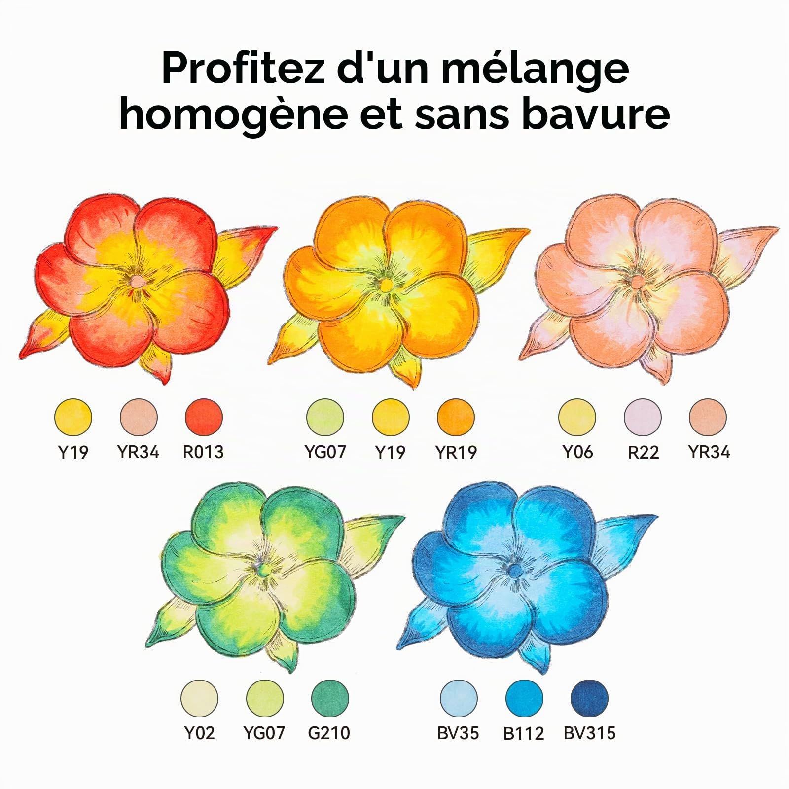 Ohuhu Feutres Alcool, 36+1 couleurs de Feutre a Alcool avec pinceau suprême et pointe biseautée, feutre alcool rechargeable pour artistes adultes coloriage illustrations croquis - Honolulu Plus