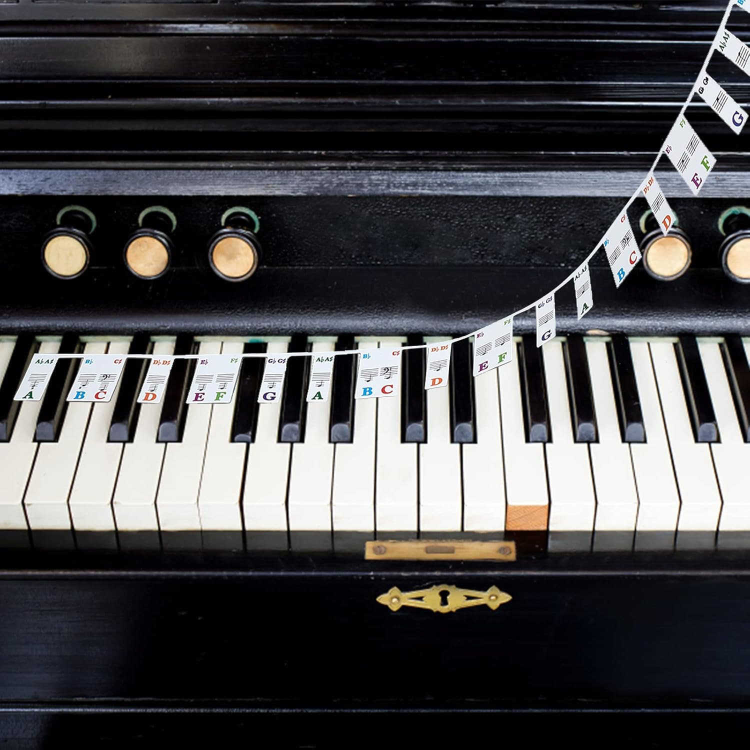 AMIJOUX Piano Keyboard Stickers for 88Key, Removable Piano Keyboard