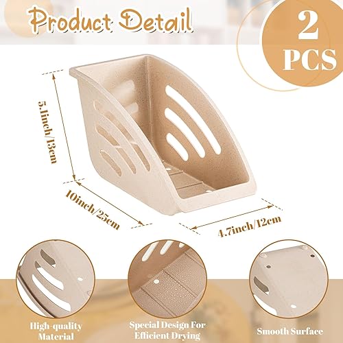 Miniatura 2 de Uiifan 2 soportes de plástico para platos de papel de 10 pulgadas, dispensador vertical para gabinete, organizador de platos de cena, ensalada,