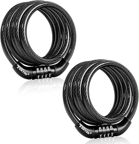 Miniatura 10 de Cable de bloqueo de bicicleta, accesorios para bicicleta, cerraduras de bicicleta resistentes antirrobo, cerradura de cable de combinación para 1