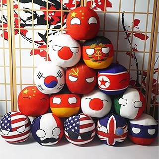 SAXTZDS 15 PCS Country Plushies Pillow Cartoon Poland Ball Doll /Children Adult Gift Plush Pendant and 10cmï¼ˆ4inï¼‰