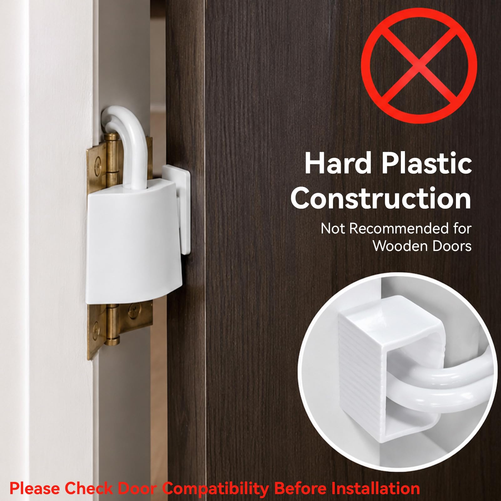 Tope de seguridad para puerta de bebé, 8 piezas PP Protectores de pellizco para puerta Tope de puerta Seguridad para niños Bebé Niño Dedo Protector de manos Bisagra de puerta Tapón de seguridad para