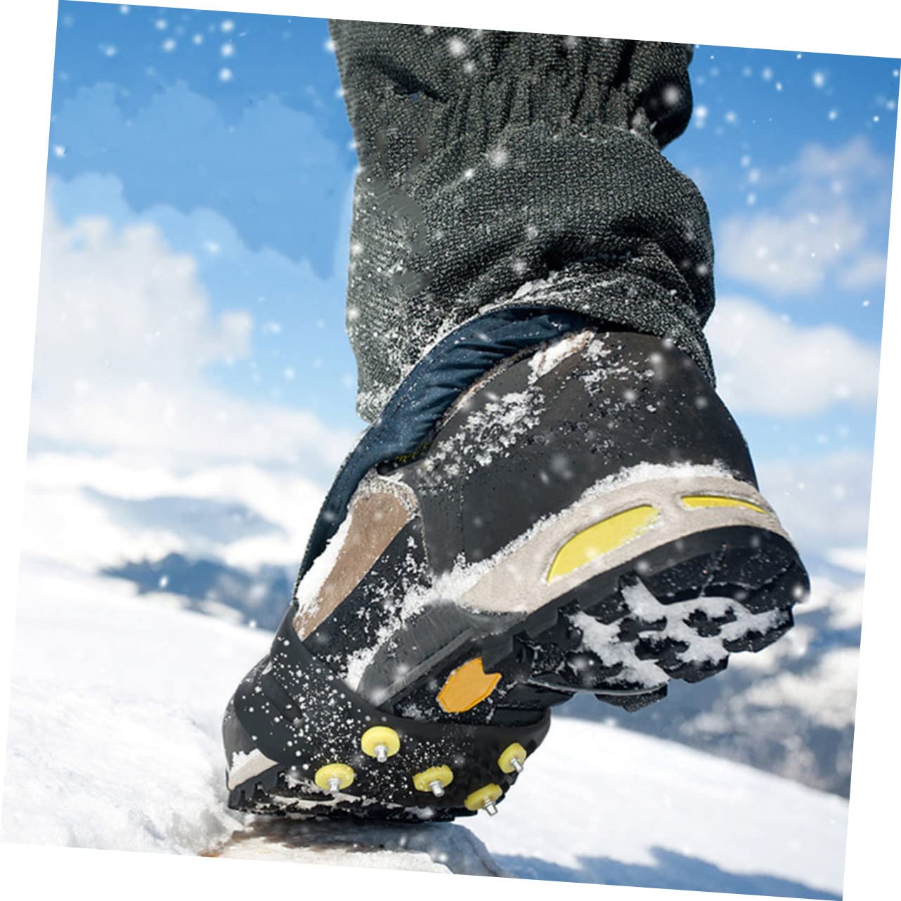 BESPORTBLE 2paires Crampons à Glace pour Chaussures Crampons à Neige Pratiques Semelles Antidérapantes pour Glace et Neige Pointes pour Chaussures Couvre-chaussures Antidérapants