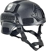 Vista 1 de ATAIRSOFT Casco táctico Airsoft Paintball MICH 2000 con riel lateral y montaje NVG