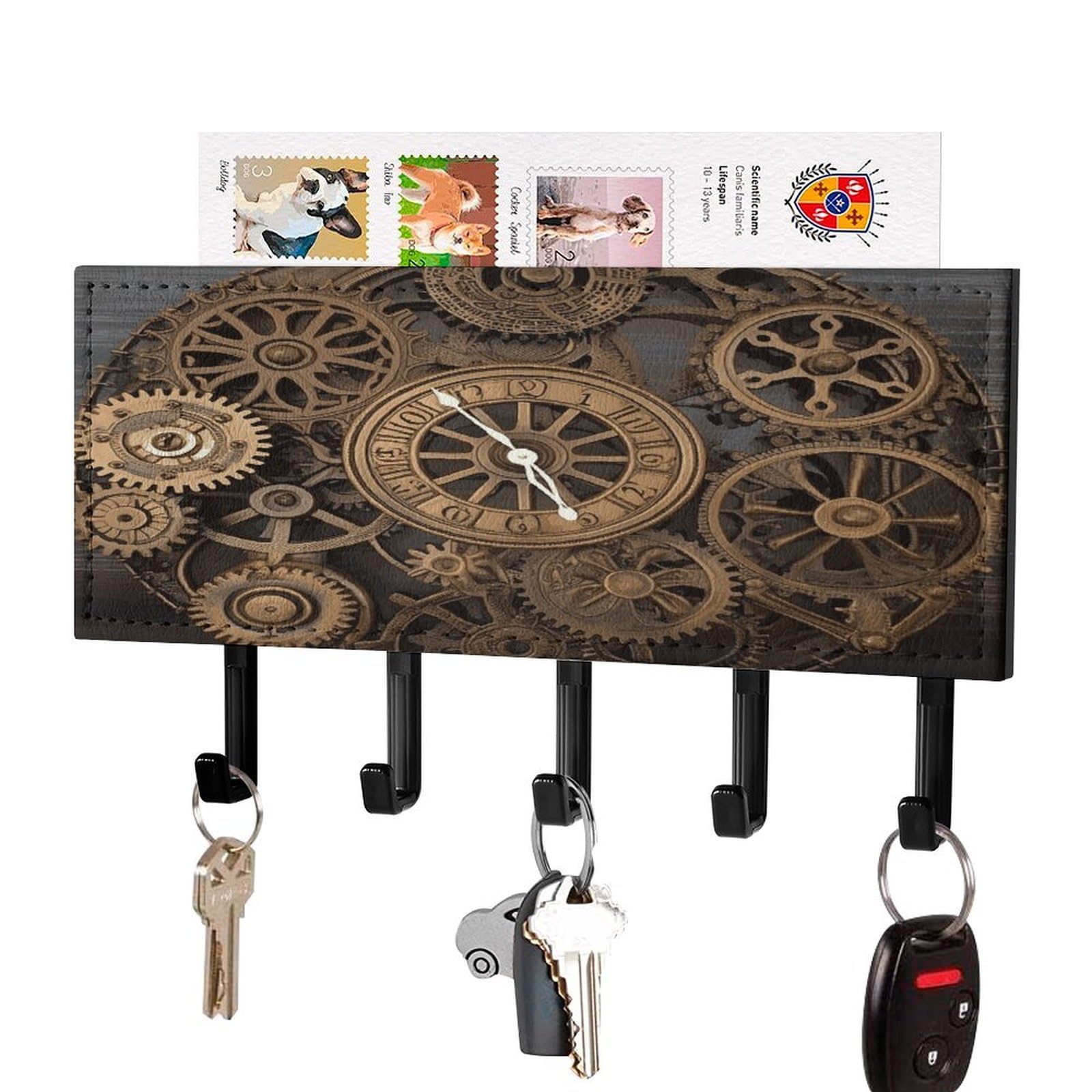 Soporte de metal adhesivo para llaves y correo que evita pérdidas