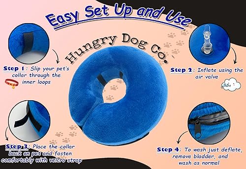 Miniatura 5 de Hungry Dog Co. Collar inflable de alta calidad para perros y gatos, ayuda en la recuperación de mascotas, cómodo y seguro para tu mascota, collar