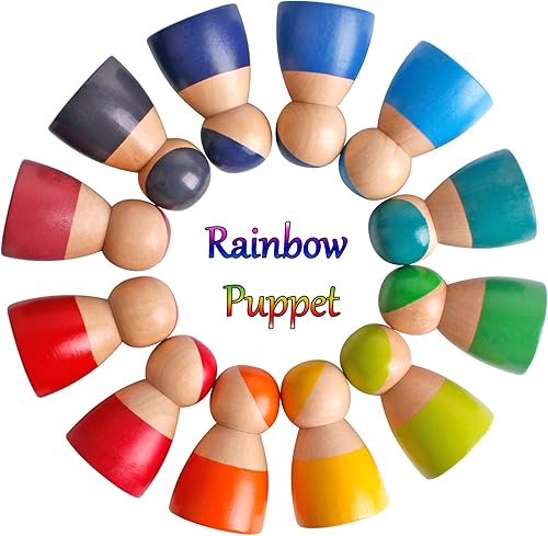 Miniatura 4 de Muñecas de madera Rainbow Friends y figuras de juego para niños pequeños