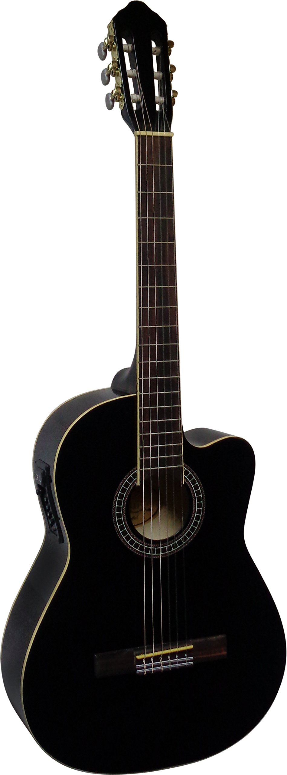 4/4 GITARRE MIT TONABNEHMER - KONZERTGITARRE IM SET - CLASSIC - SCHWARZ - MIT 4-BAND EQ - TASCHE - BAND - SAITEN - 3xPIK - STIMMGERÄT ET33B - CK111