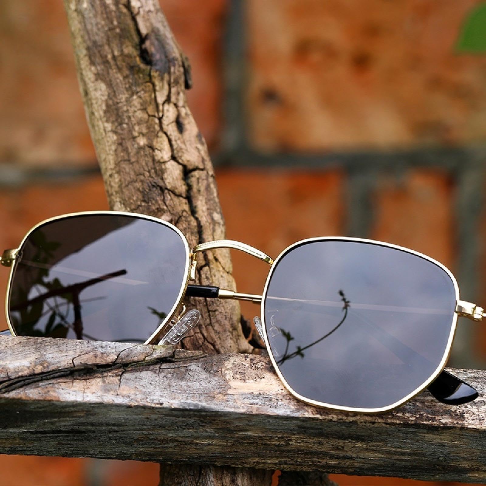 Occhiali da sole con protezione UV400 | Montatura in metallo | Lenti color caramella | Per donna e uomo | Sport all'aria aperta e guida