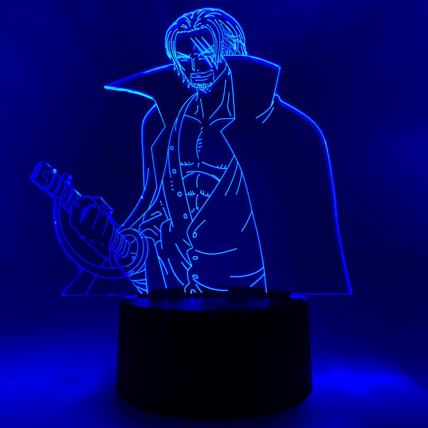 Otaku Lamps Shanks One Piece – Anime Lamp Figure Night Light, 16 Color RGB LED – 3D Anime Room Décor Gift for Otaku