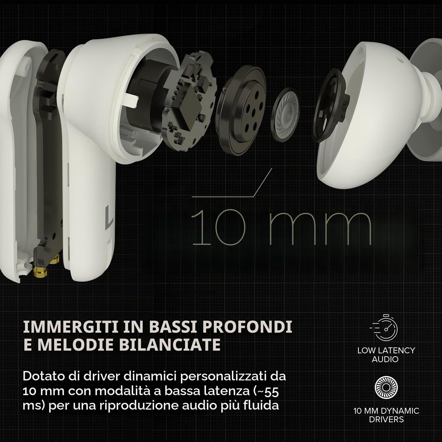 CREATIVE Zen Air Plus Auricolari True Wireless leggeri con Bluetooth LE Audio, Cancellazione Attiva Ibrida del Rumore, Modalità Ambiente, fino a 32 ore di riproduzione totale, 6 microfoni (Blu Scuro)