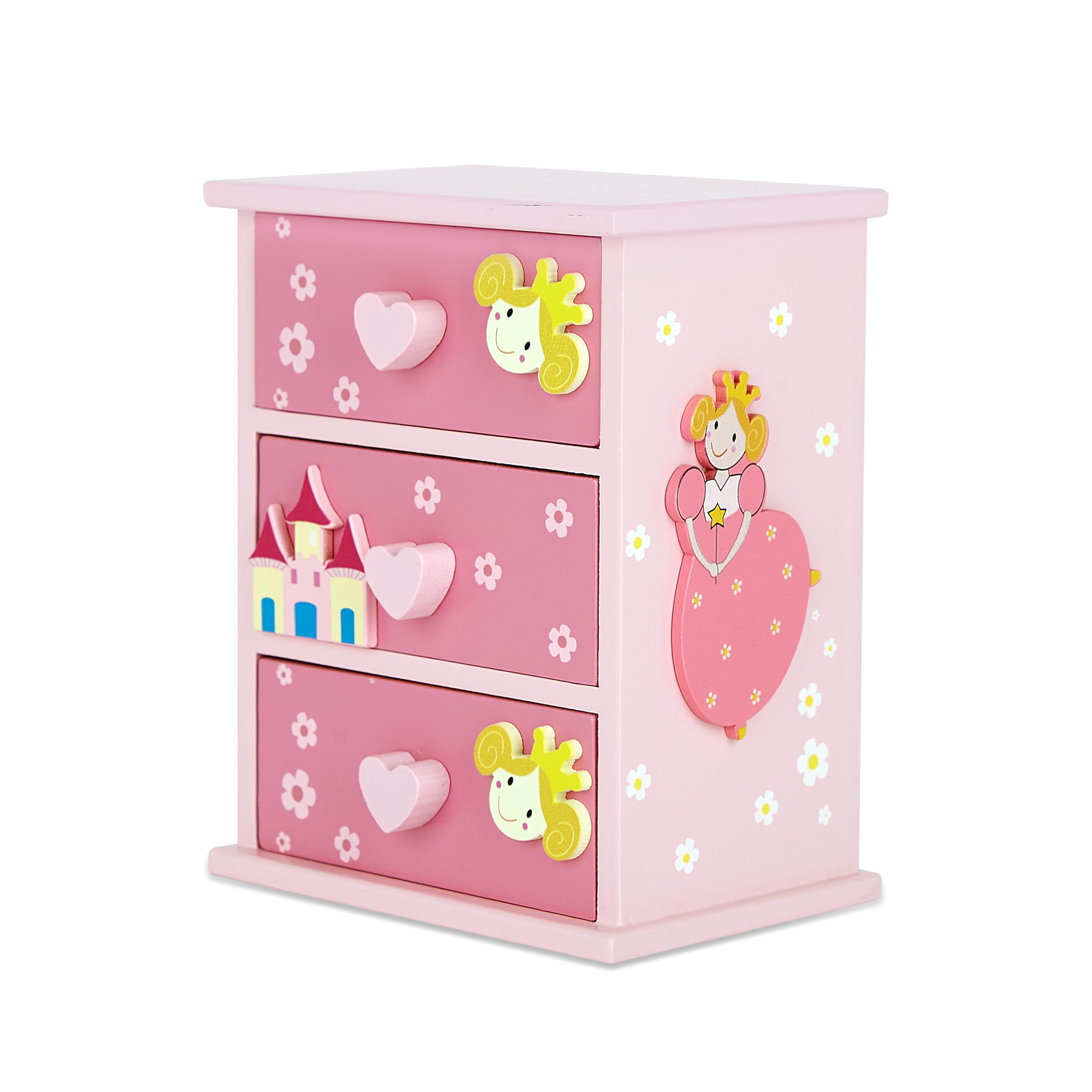 Mousehouse Gifts Girls Pink Princess Jewellery Box Trinket Box