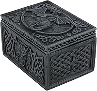 Vista 3 de ATL Ebros - Joyero de dragón celta con bisagras, 5 pulgadas de largo, viaje de la luna, dragón, caja de recuerdos