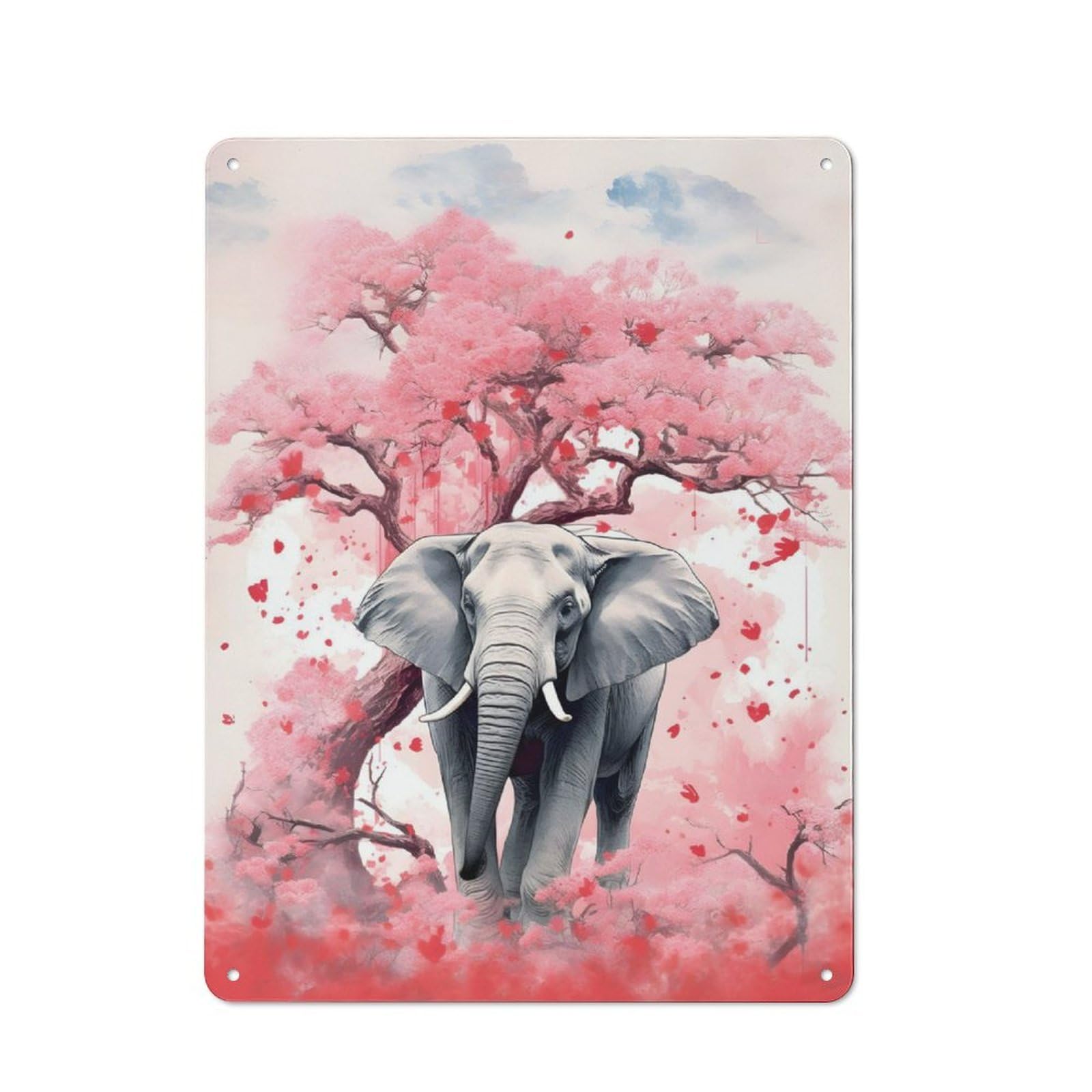 Junmoney Elephant Vintage Tin Sign 40X30cm Featuring For Café Or Home Bar, A Metal Wall Feature For Cafés And Home Bars