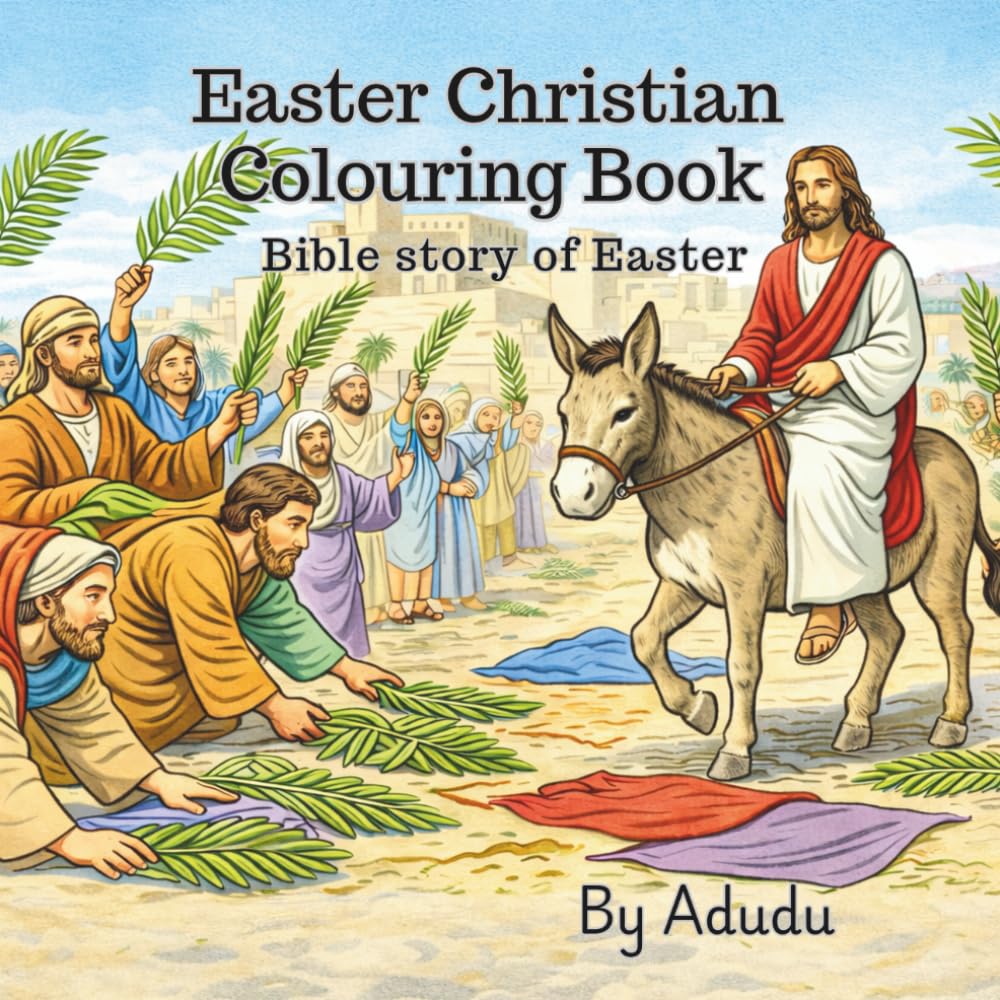 Easter Christian Colouring Book: Bible story