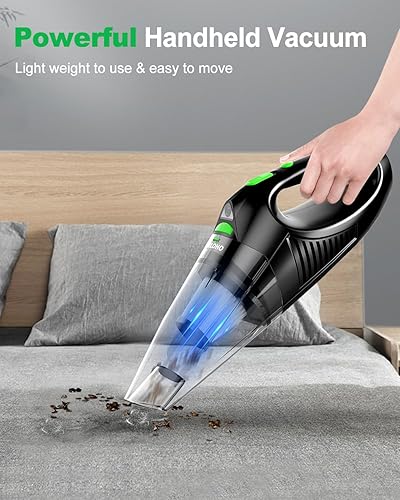 Miniatura 2 de Aspiradora de coche de alta potencia, aspiradora portátil inalámbrica recargable con tecnología de carga rápida, motor enorme y batería de gran