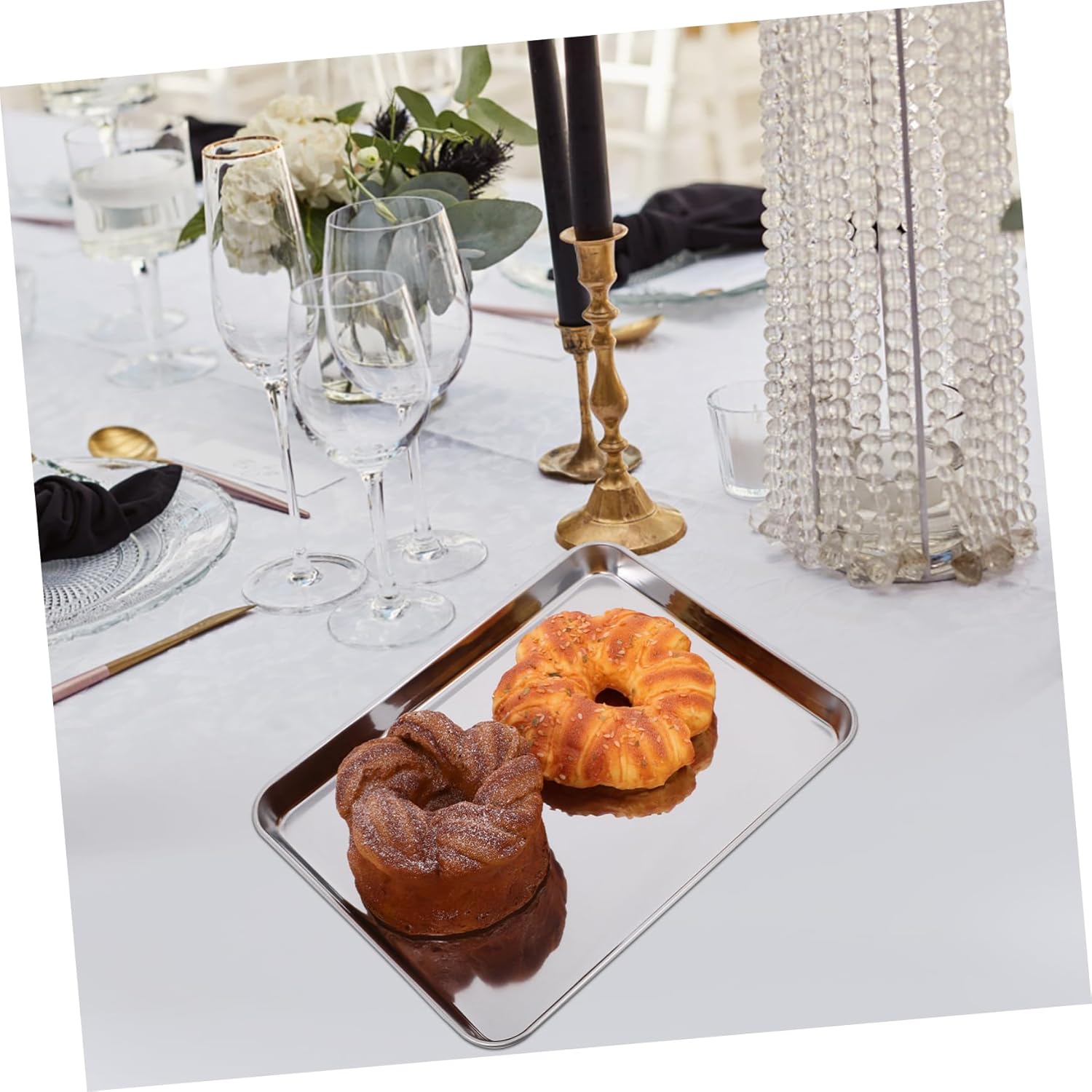 3pcs Multi-purpose Toaster Oven Tray Stainless Steel Baking Sheet Wire Rack Non-stick Baking Pan for Cookies Roasts and Family Gatherings