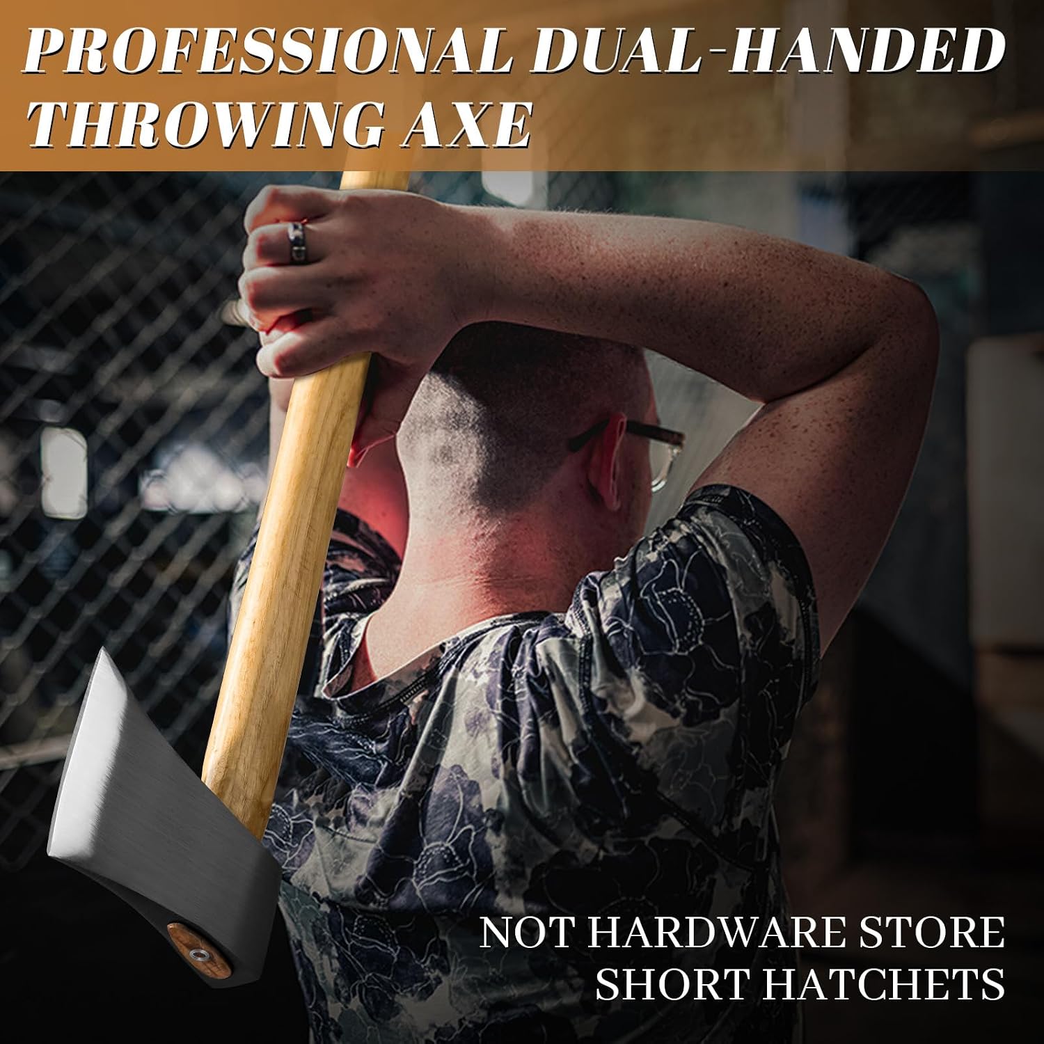 Dream Reach Throwing Axe Hatchet - Professional 20.5" Dual-Handed Throwing Axes with Wooden Handle for Adults, Outdoor Game
