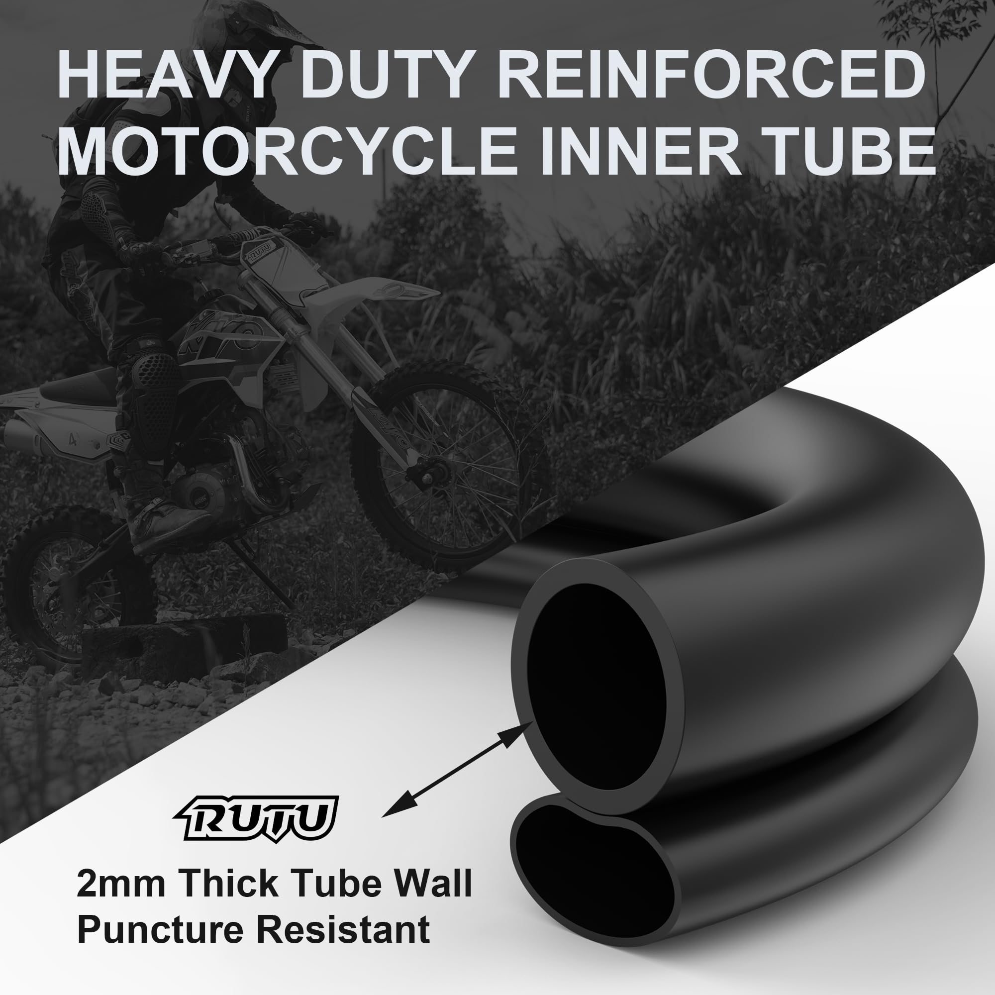 2-Pack 2.75/3.00-21 Inner Tubes With TR4 Valves For Dirt Bikes & Off-Road Motorcycles