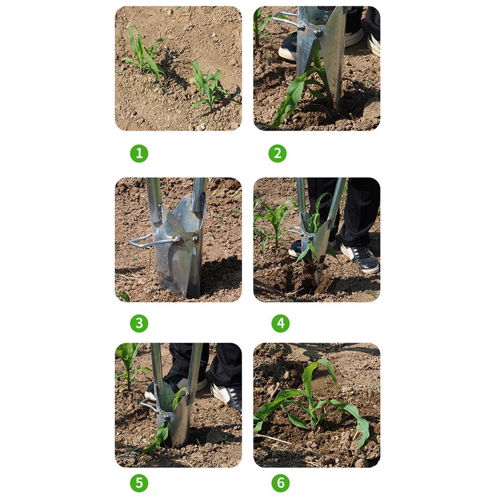 Plantador manual de plantas - Herramienta para plantar bulbos, plantador portátil de plántulas de mano | Plantador de plántulas de verduras multifuncional de tallo largo para la agricultura